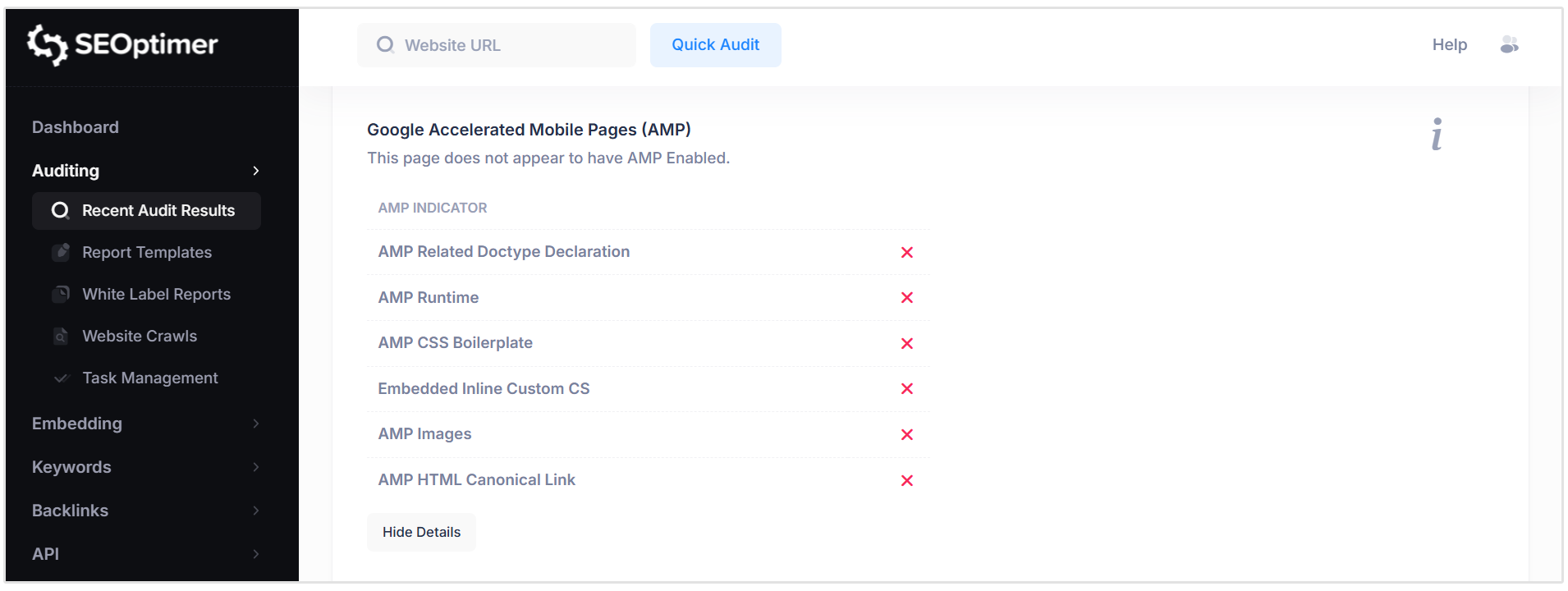 Google AMP kontrolü